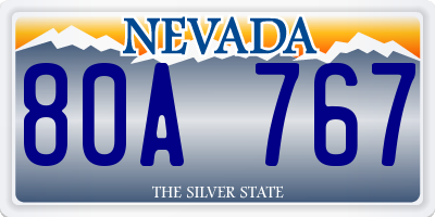 NV license plate 80A767
