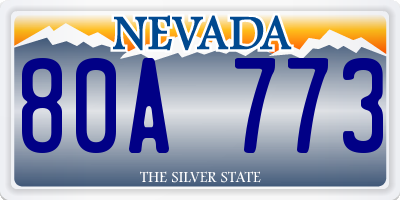 NV license plate 80A773