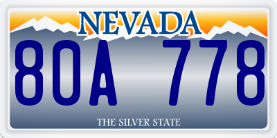NV license plate 80A778