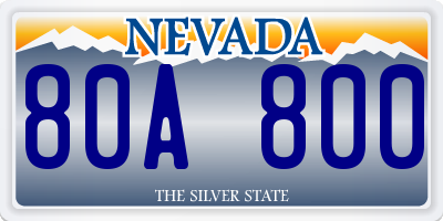 NV license plate 80A800