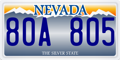 NV license plate 80A805