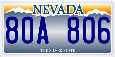 NV license plate 80A806