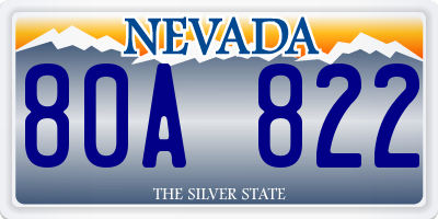 NV license plate 80A822
