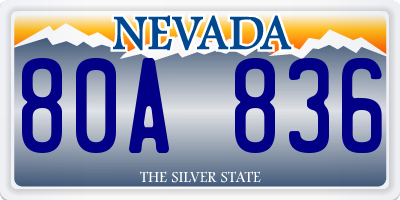 NV license plate 80A836