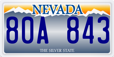 NV license plate 80A843