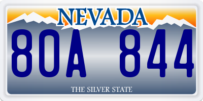 NV license plate 80A844