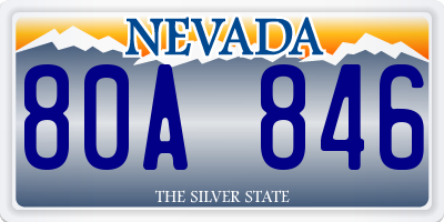 NV license plate 80A846