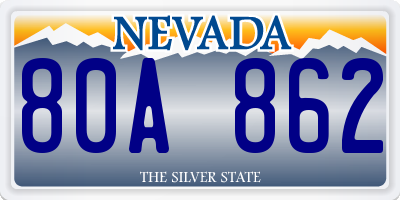 NV license plate 80A862