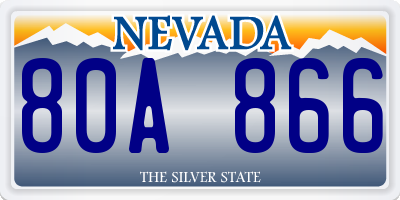 NV license plate 80A866