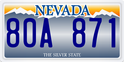 NV license plate 80A871