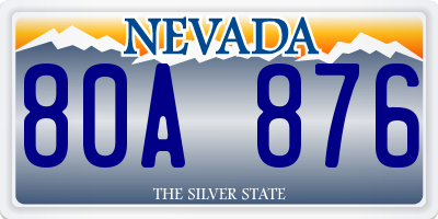 NV license plate 80A876