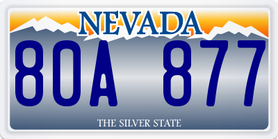 NV license plate 80A877
