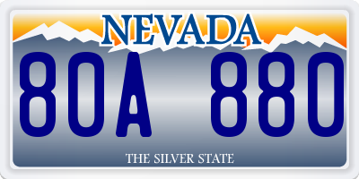 NV license plate 80A880