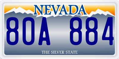 NV license plate 80A884