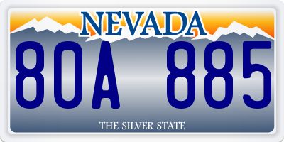 NV license plate 80A885