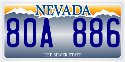 NV license plate 80A886
