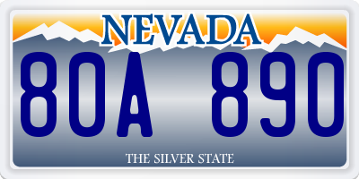 NV license plate 80A890