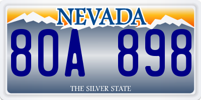 NV license plate 80A898