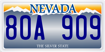 NV license plate 80A909