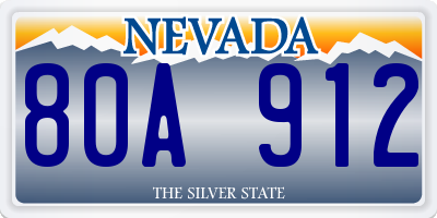 NV license plate 80A912