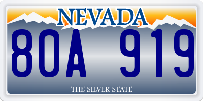 NV license plate 80A919