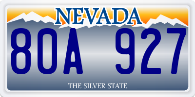 NV license plate 80A927