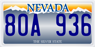 NV license plate 80A936