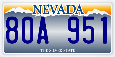 NV license plate 80A951