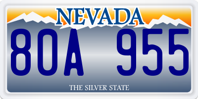NV license plate 80A955