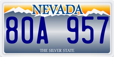 NV license plate 80A957