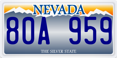 NV license plate 80A959