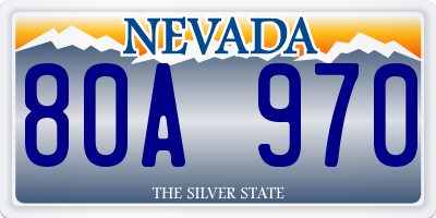 NV license plate 80A970