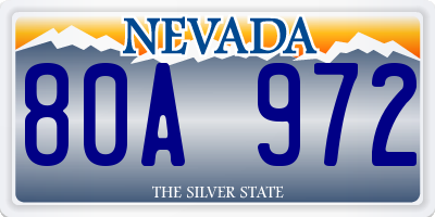 NV license plate 80A972