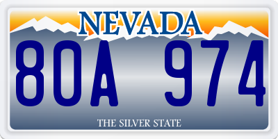NV license plate 80A974