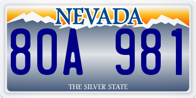NV license plate 80A981