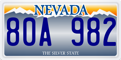 NV license plate 80A982
