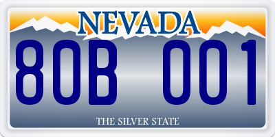 NV license plate 80B001