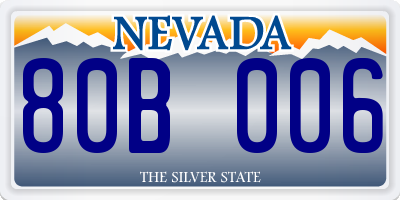 NV license plate 80B006