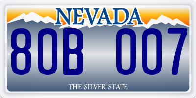 NV license plate 80B007