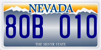 NV license plate 80B010