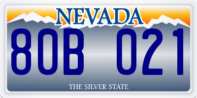 NV license plate 80B021