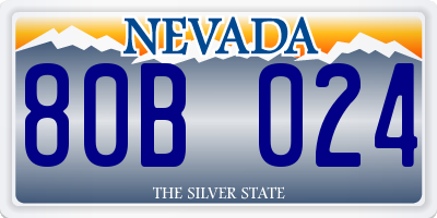 NV license plate 80B024
