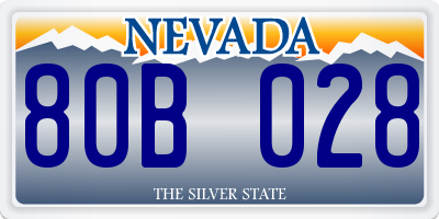 NV license plate 80B028