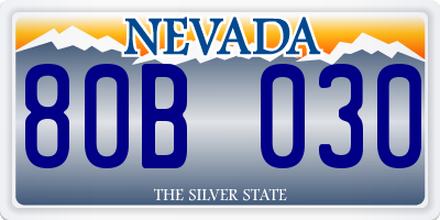 NV license plate 80B030