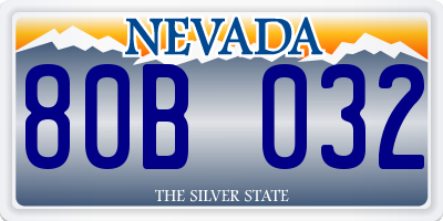 NV license plate 80B032