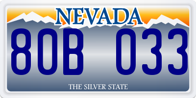 NV license plate 80B033