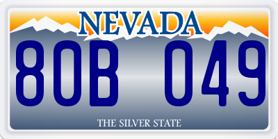 NV license plate 80B049