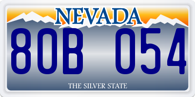 NV license plate 80B054