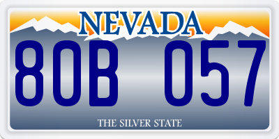 NV license plate 80B057