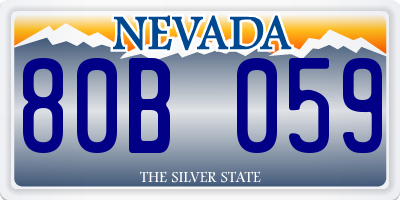 NV license plate 80B059